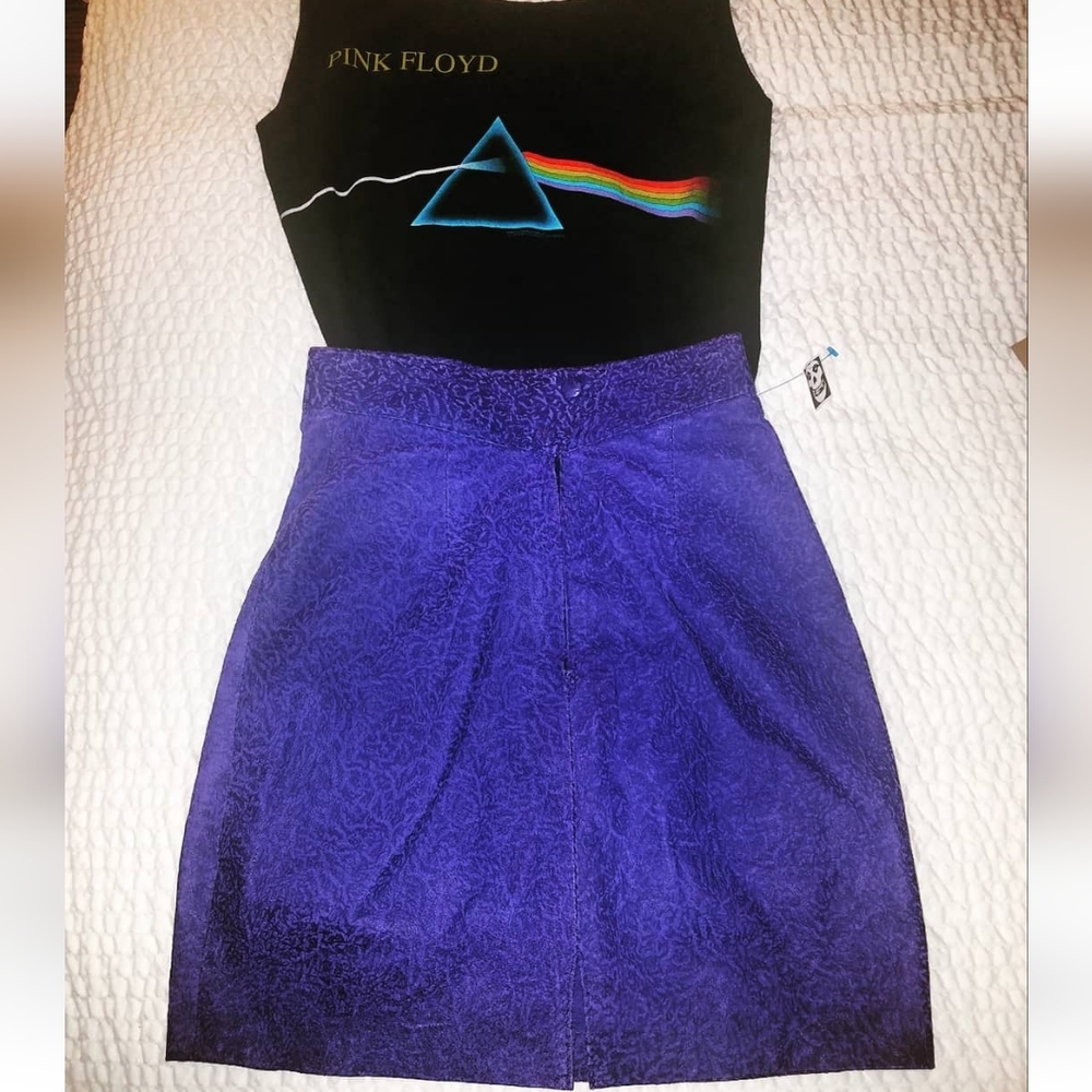VINTAGE Purple Rain 80's highwaisted leather? MINI Skirt
